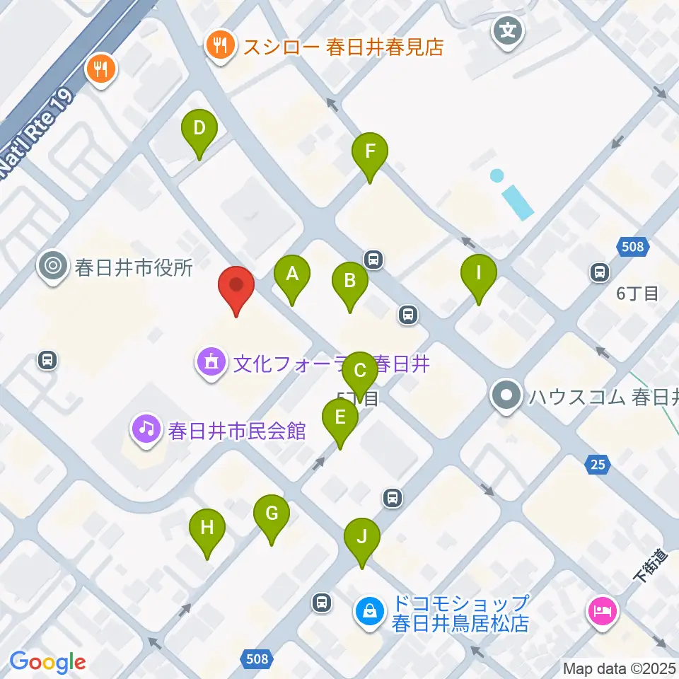 文化フォーラム春日井周辺の駐車場・コインパーキング一覧地図