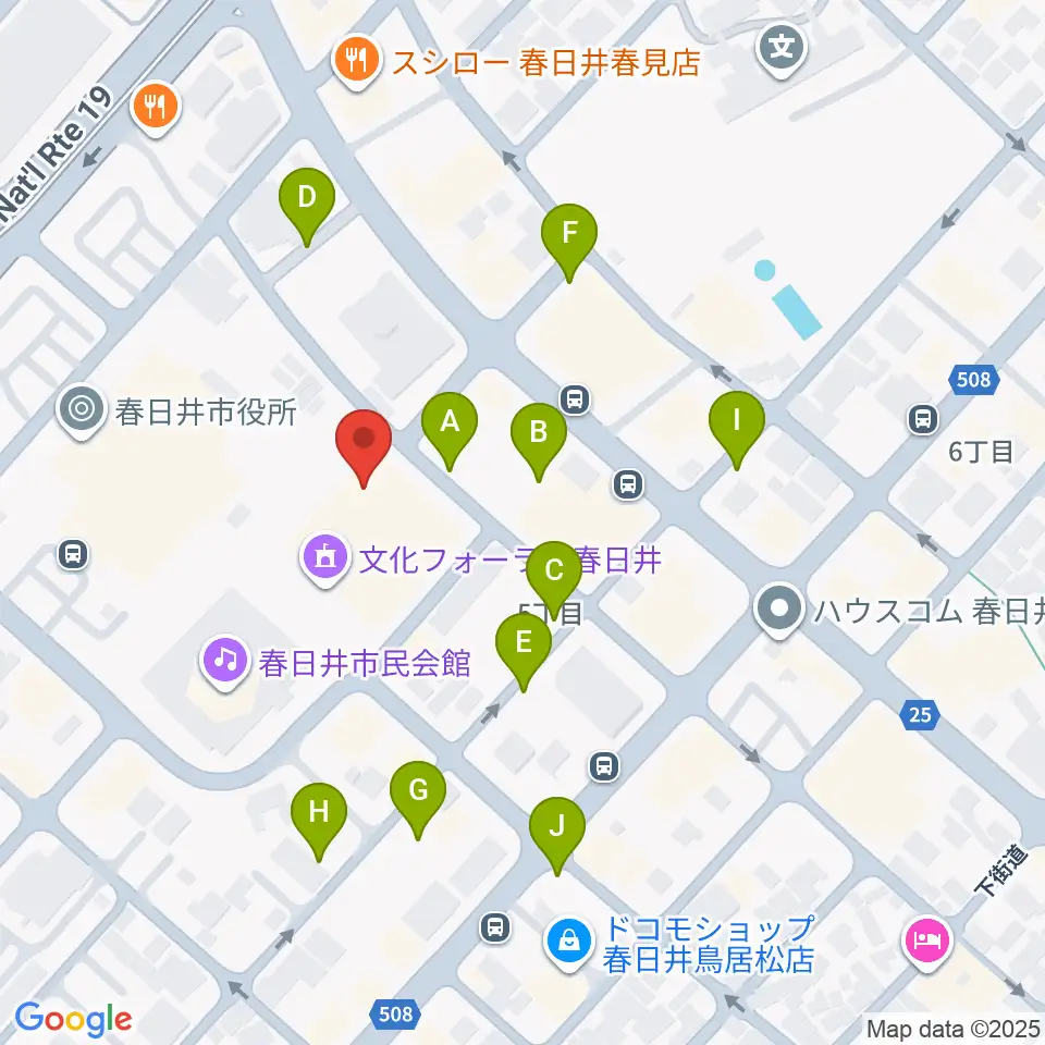 文化フォーラム春日井周辺の駐車場・コインパーキング一覧地図