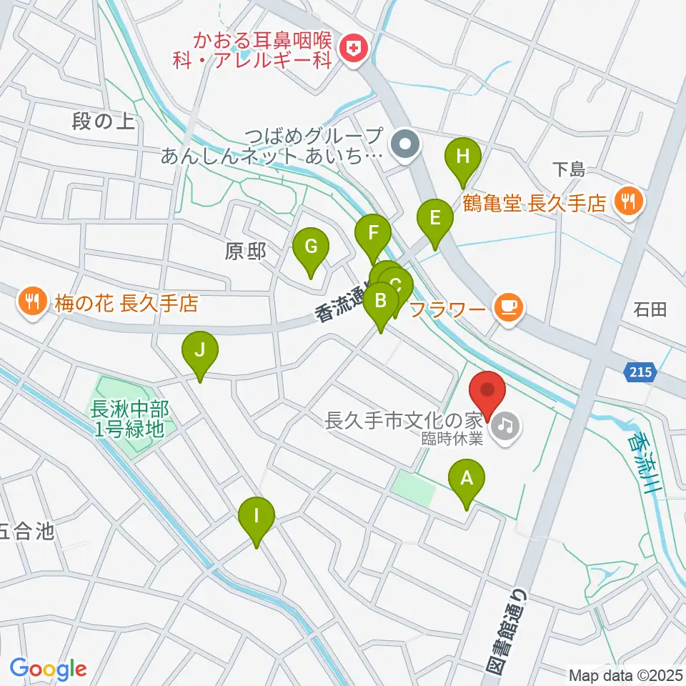 長久手市文化の家 音楽室・音楽スタジオ周辺の駐車場・コインパーキング一覧地図