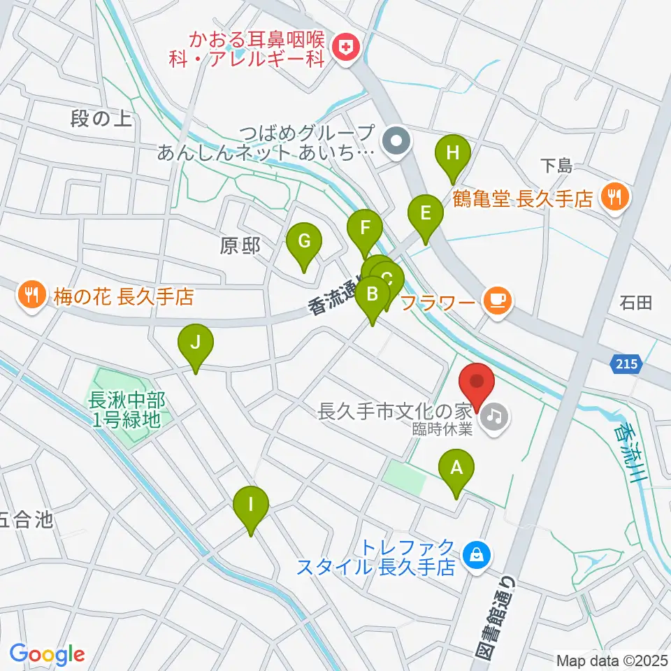 長久手市文化の家 音楽室・音楽スタジオ周辺の駐車場・コインパーキング一覧地図