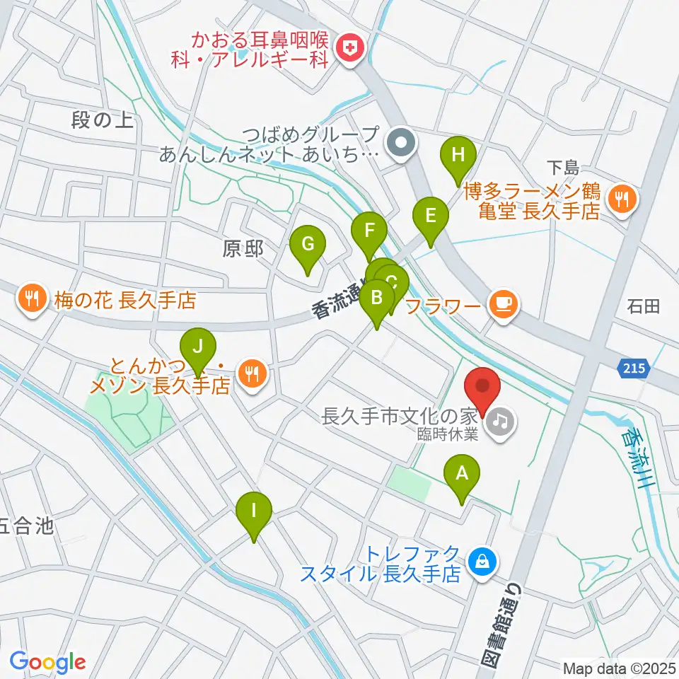 長久手市文化の家 音楽室・音楽スタジオ周辺の駐車場・コインパーキング一覧地図