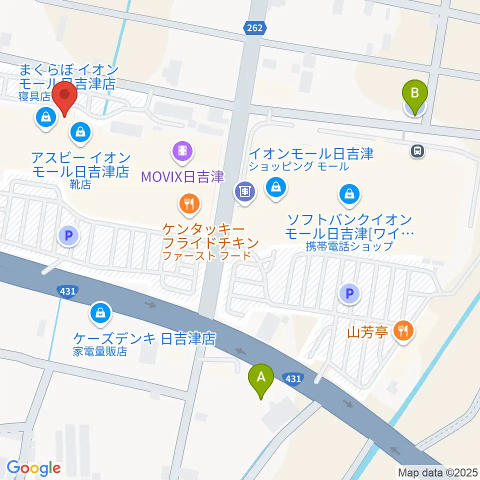 島村楽器 イオンモール日吉津店  周辺の駐車場・コインパーキング一覧地図