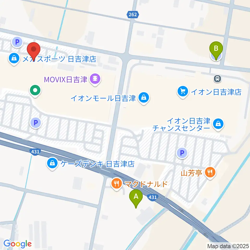 島村楽器 イオンモール日吉津店  周辺の駐車場・コインパーキング一覧地図