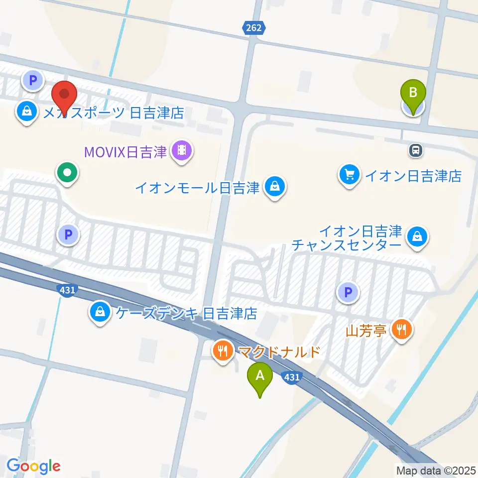 島村楽器 イオンモール日吉津店  周辺の駐車場・コインパーキング一覧地図