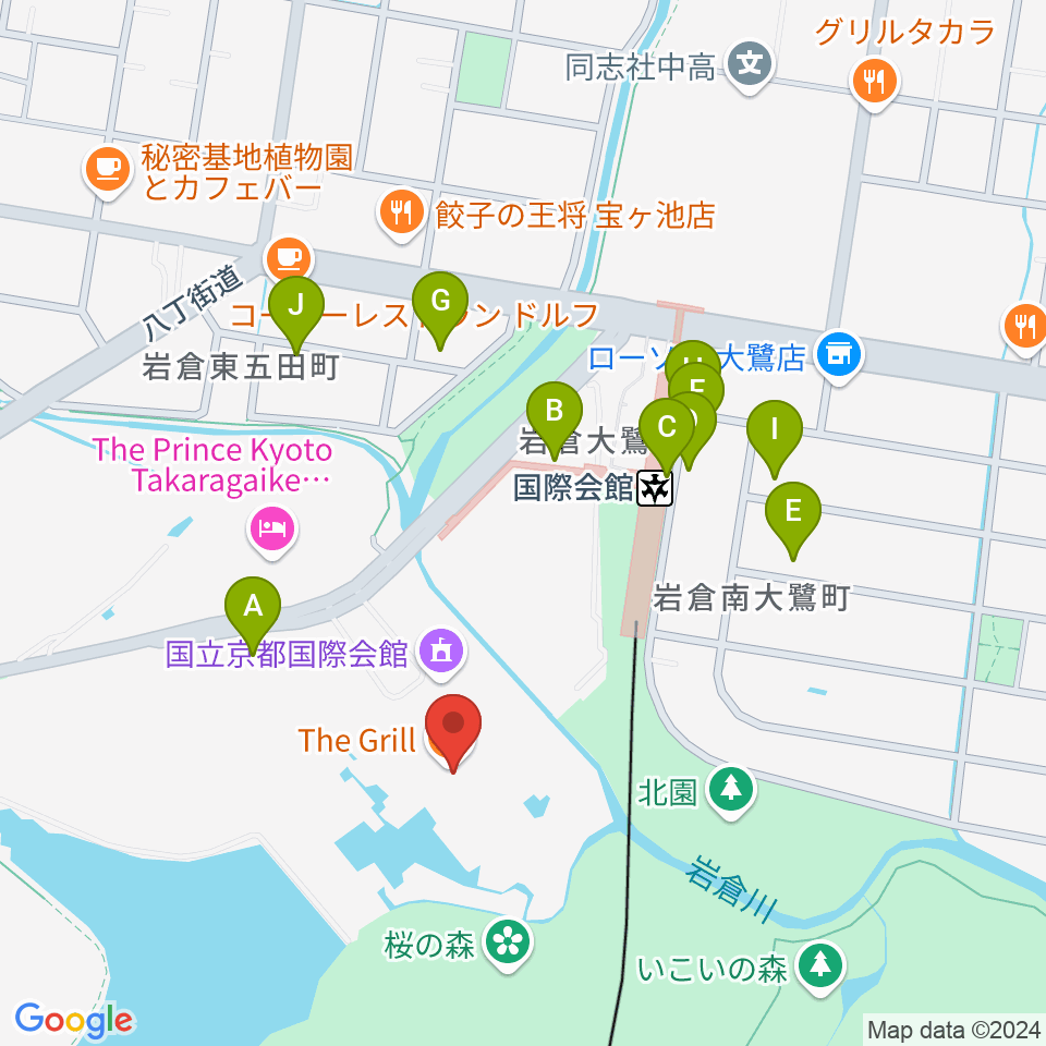 国立京都国際会館 ICC Kyoto周辺の駐車場・コインパーキング一覧地図