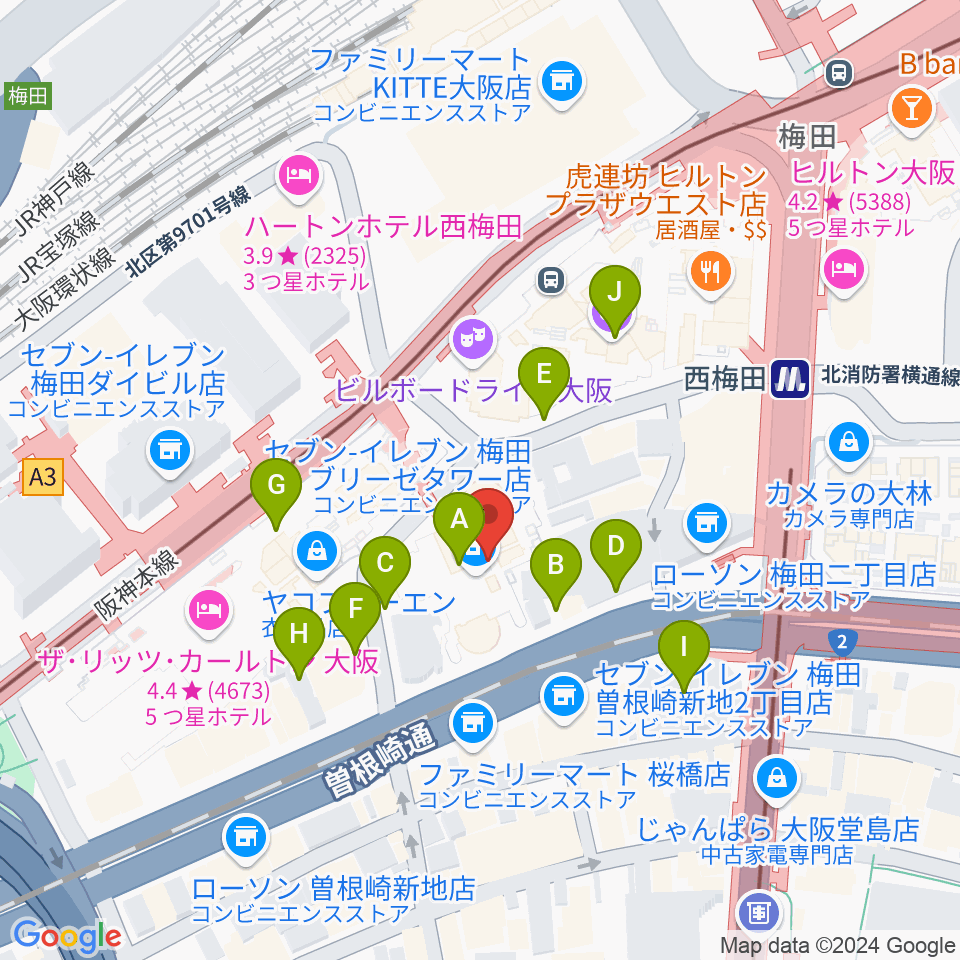 サンケイホールブリーゼ周辺の駐車場・コインパーキング一覧地図