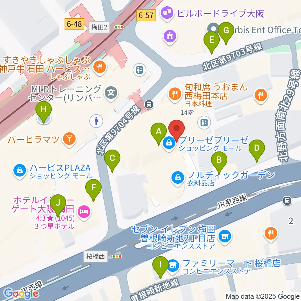 サンケイホールブリーゼ周辺の駐車場・コインパーキング一覧地図