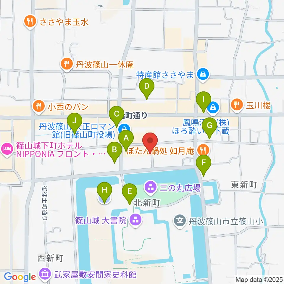 丹波篠山市立田園交響ホール周辺の駐車場・コインパーキング一覧地図