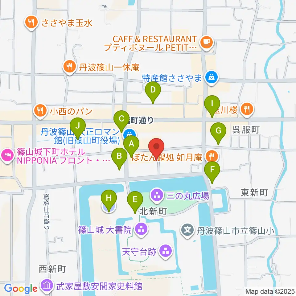 丹波篠山市立田園交響ホール周辺の駐車場・コインパーキング一覧地図