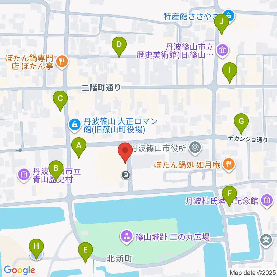 丹波篠山市立田園交響ホール周辺の駐車場・コインパーキング一覧地図