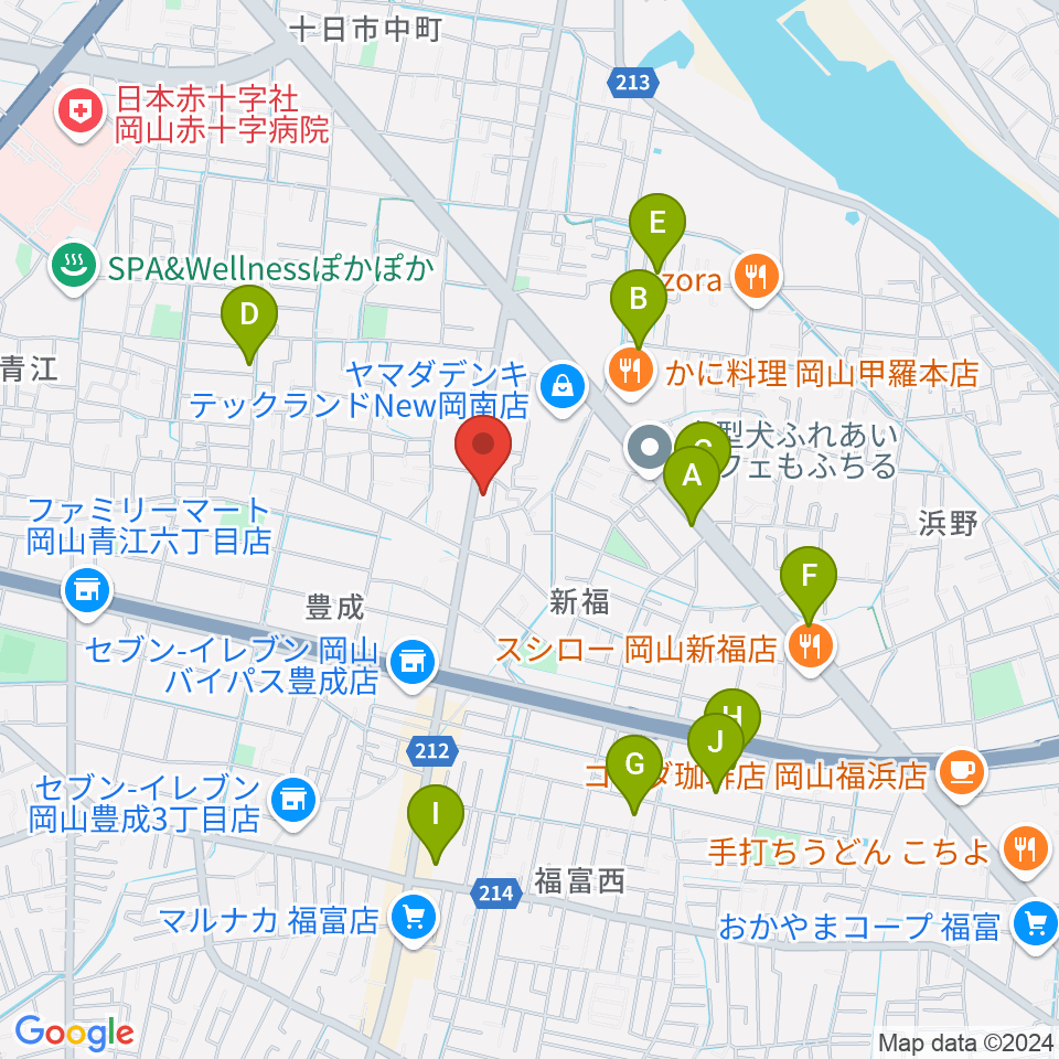 浜松ピアノ店周辺の駐車場・コインパーキング一覧地図