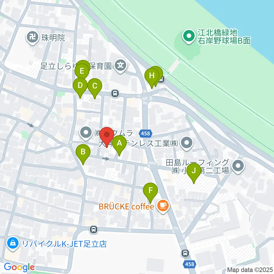 東音楽器足立センター周辺の駐車場・コインパーキング一覧地図