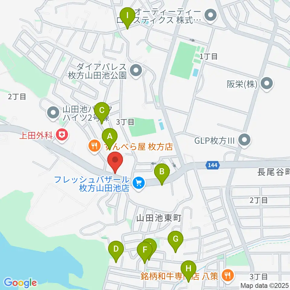 田口山音楽教室周辺の駐車場・コインパーキング一覧地図