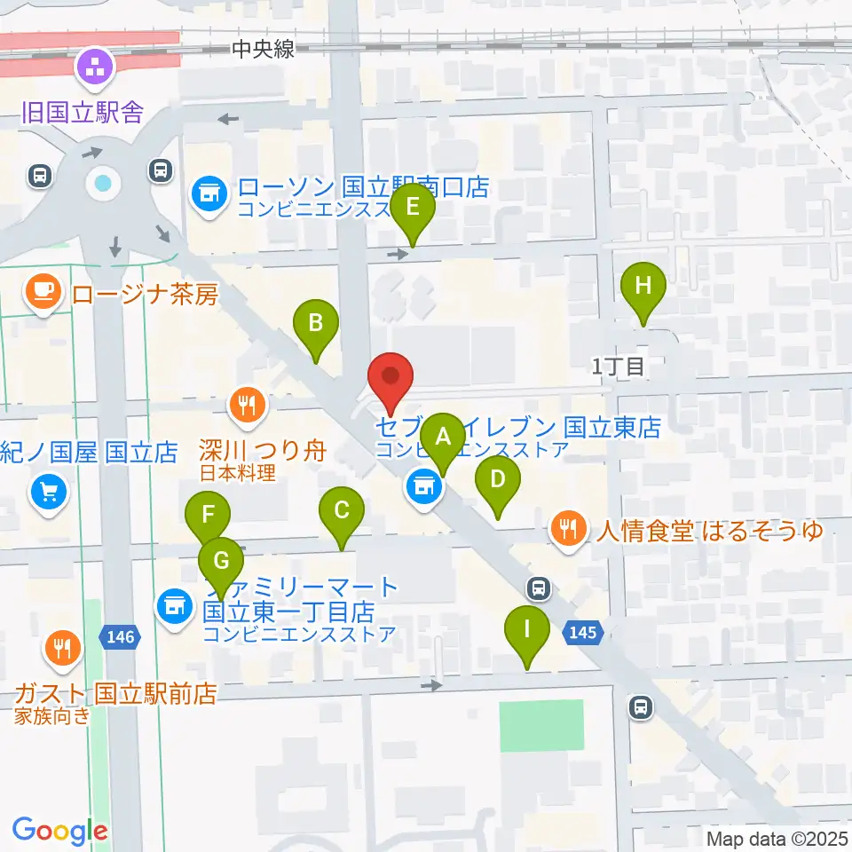 国立ヴィオレホール周辺の駐車場・コインパーキング一覧地図