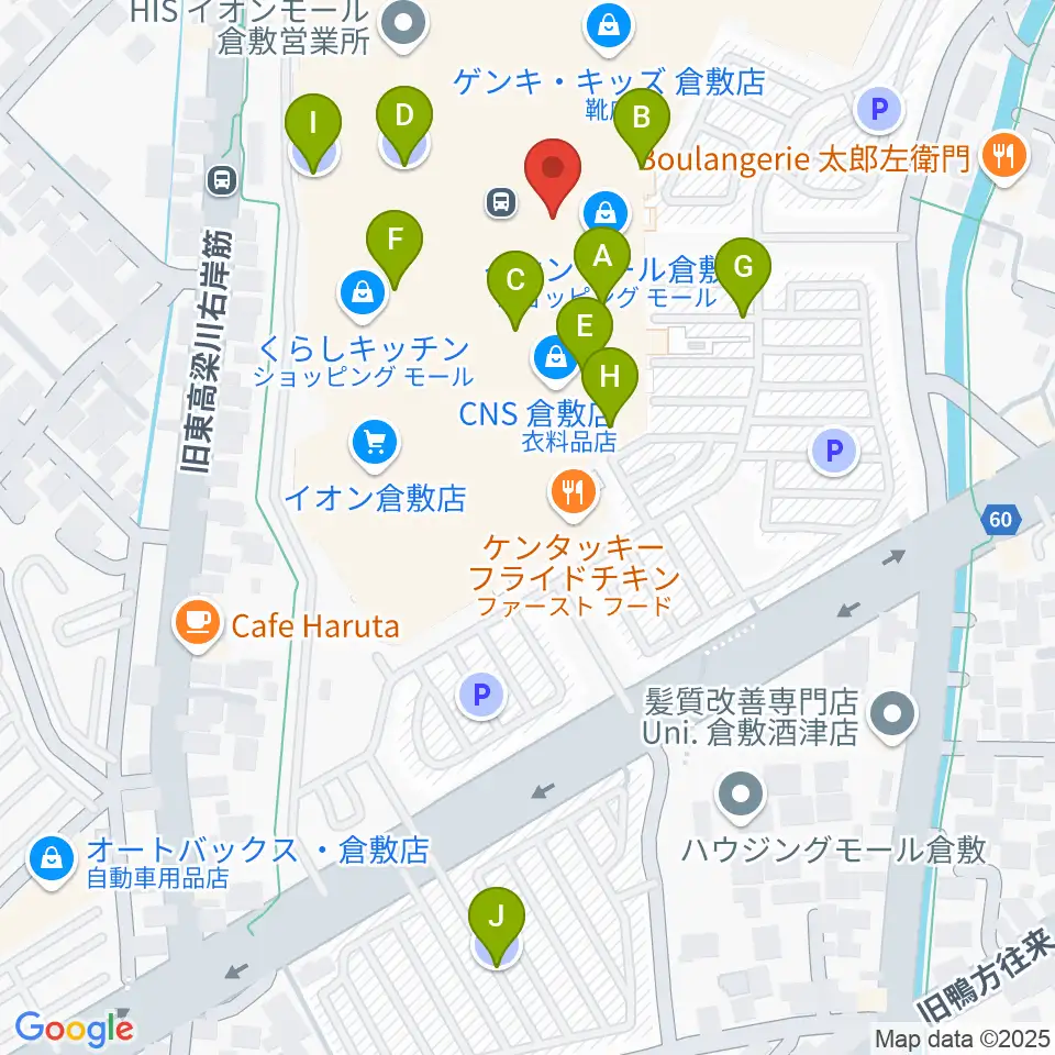 島村楽器 イオンモール倉敷店 周辺の駐車場・コインパーキング一覧地図