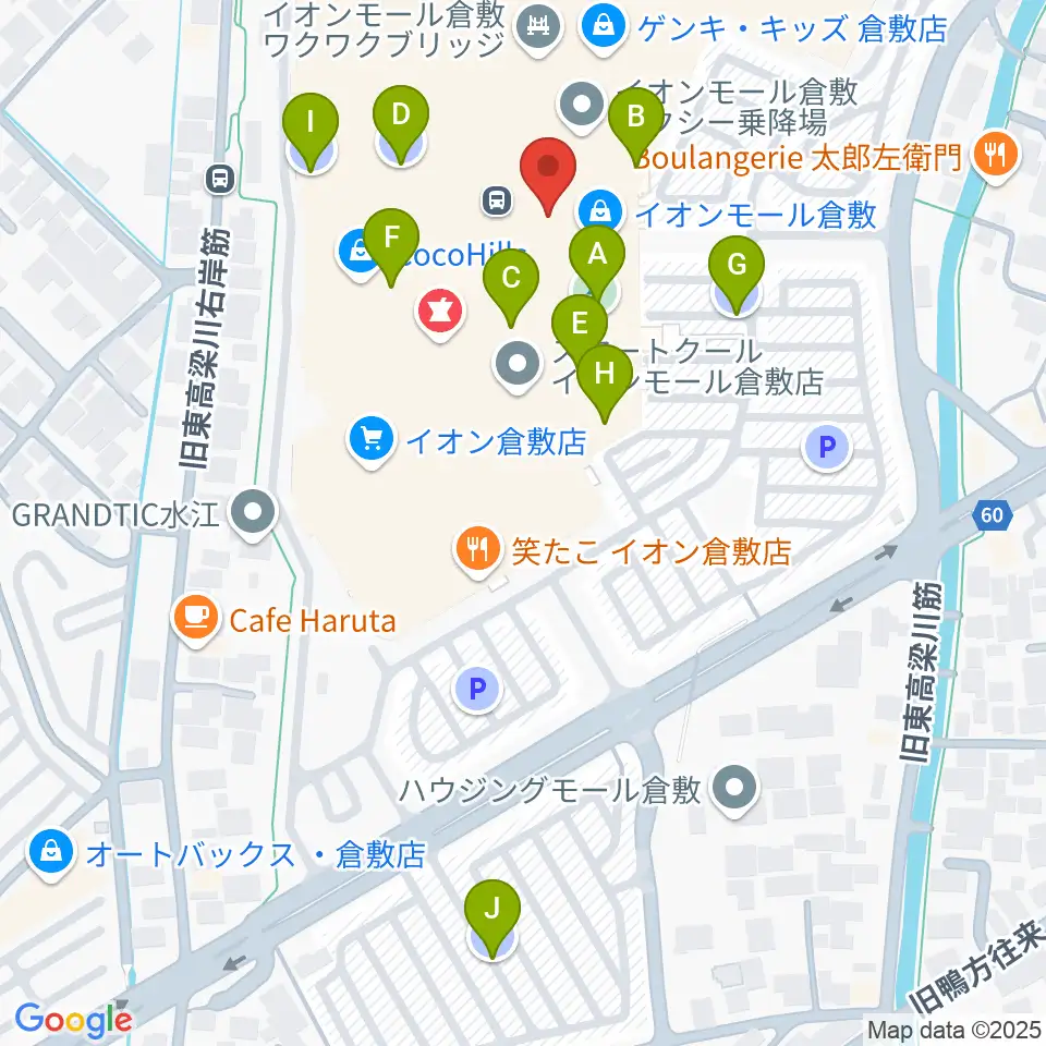 島村楽器 イオンモール倉敷店 周辺の駐車場・コインパーキング一覧地図