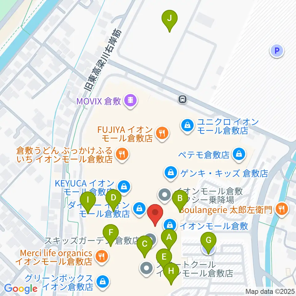 島村楽器 イオンモール倉敷店 周辺の駐車場・コインパーキング一覧地図