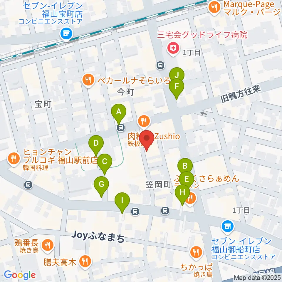 ガッキ・コム 安原楽器周辺の駐車場・コインパーキング一覧地図