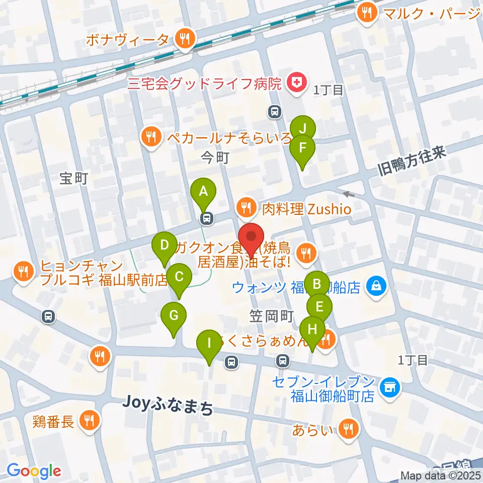 ガッキ・コム 安原楽器周辺の駐車場・コインパーキング一覧地図