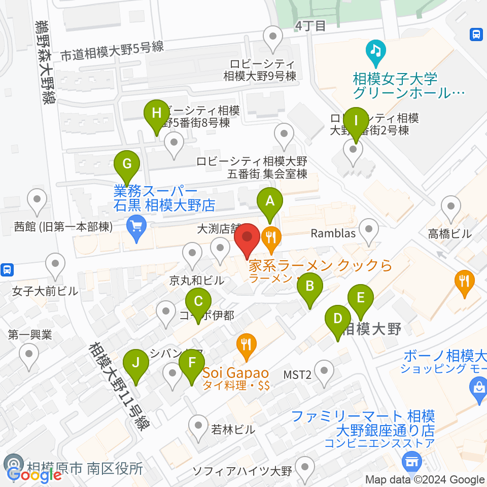 相模大野アコパ周辺の駐車場・コインパーキング一覧地図