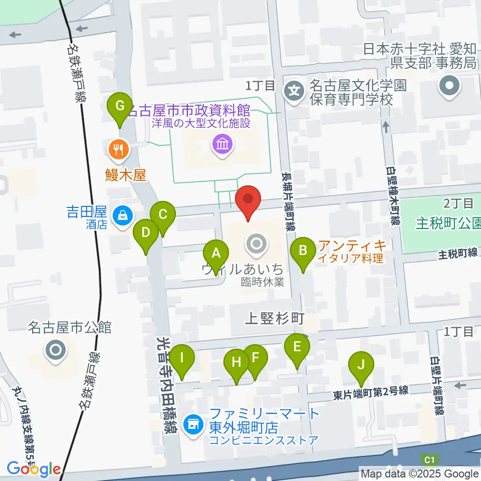 ウィルあいち愛知県女性総合センター周辺の駐車場・コインパーキング一覧地図