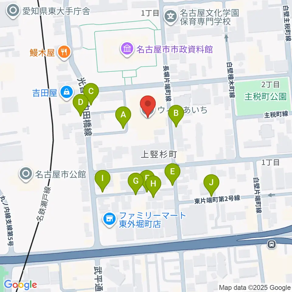 ウィルあいち周辺の駐車場・コインパーキング一覧地図