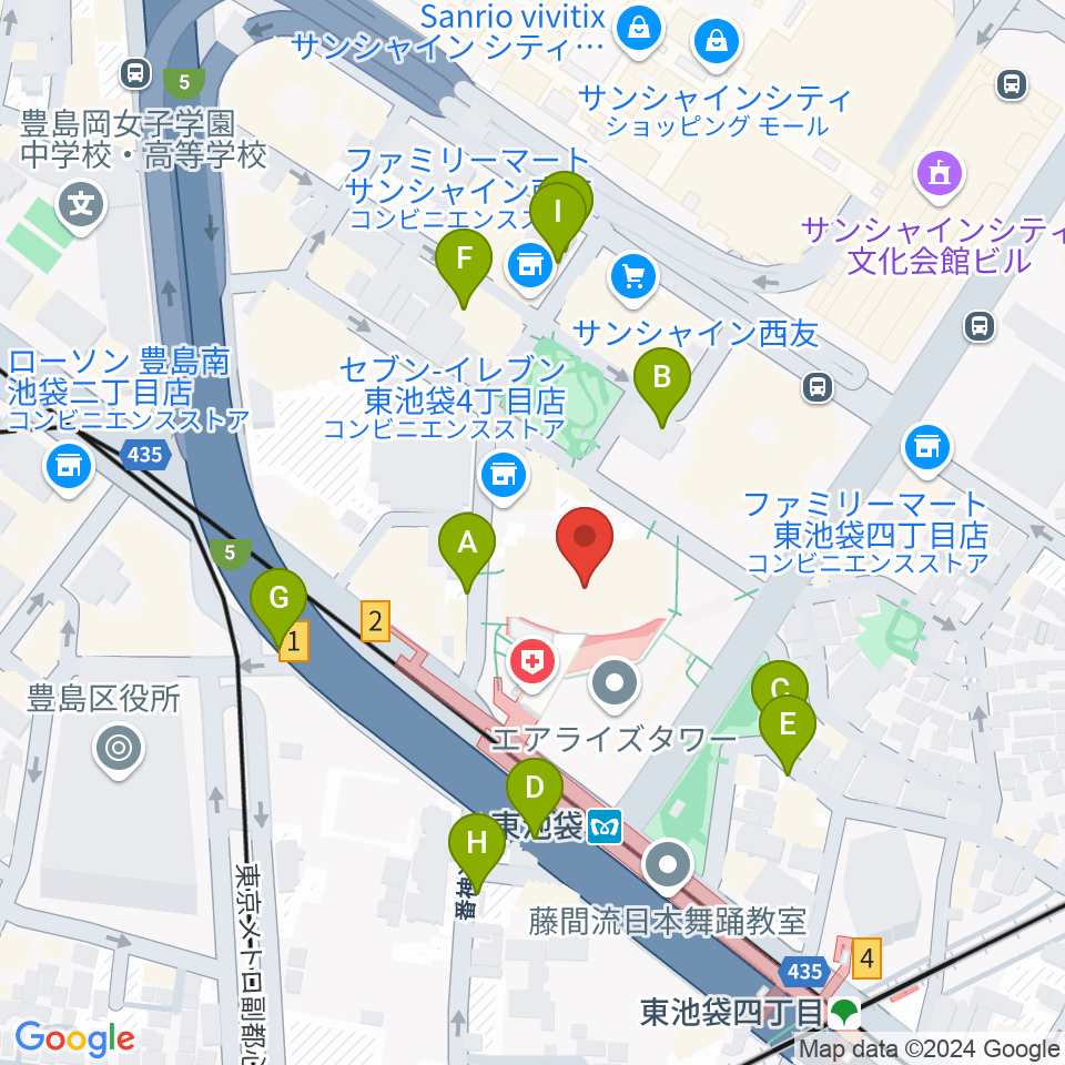 あうるすぽっと周辺の駐車場・コインパーキング一覧地図