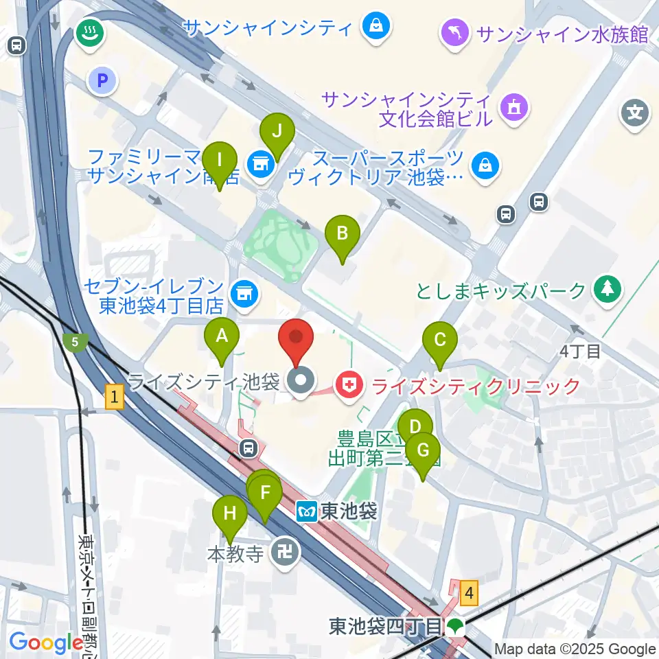 あうるすぽっと周辺の駐車場・コインパーキング一覧地図