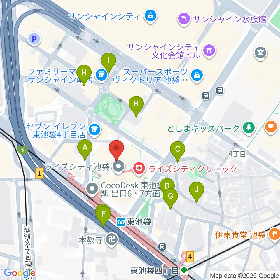 あうるすぽっと周辺の駐車場・コインパーキング一覧地図