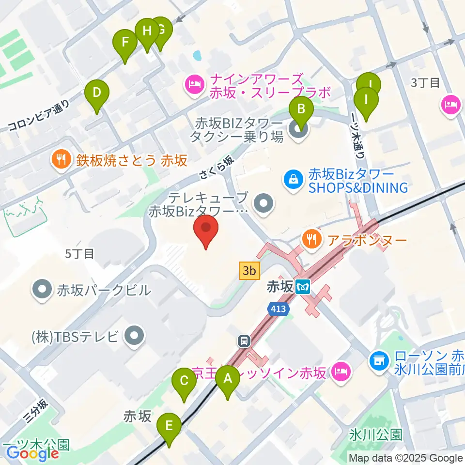 TBS赤坂ACTシアター周辺の駐車場・コインパーキング一覧地図