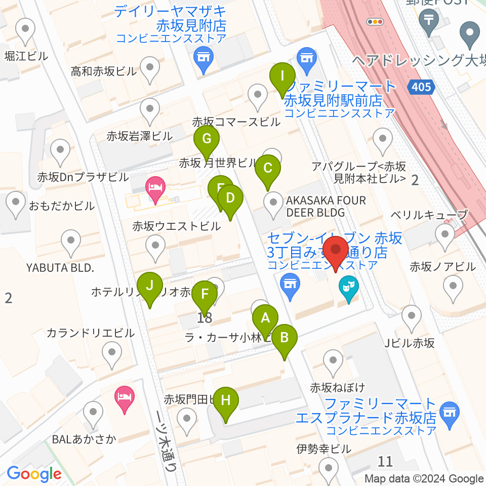 赤坂レッドシアター周辺の駐車場・コインパーキング一覧地図