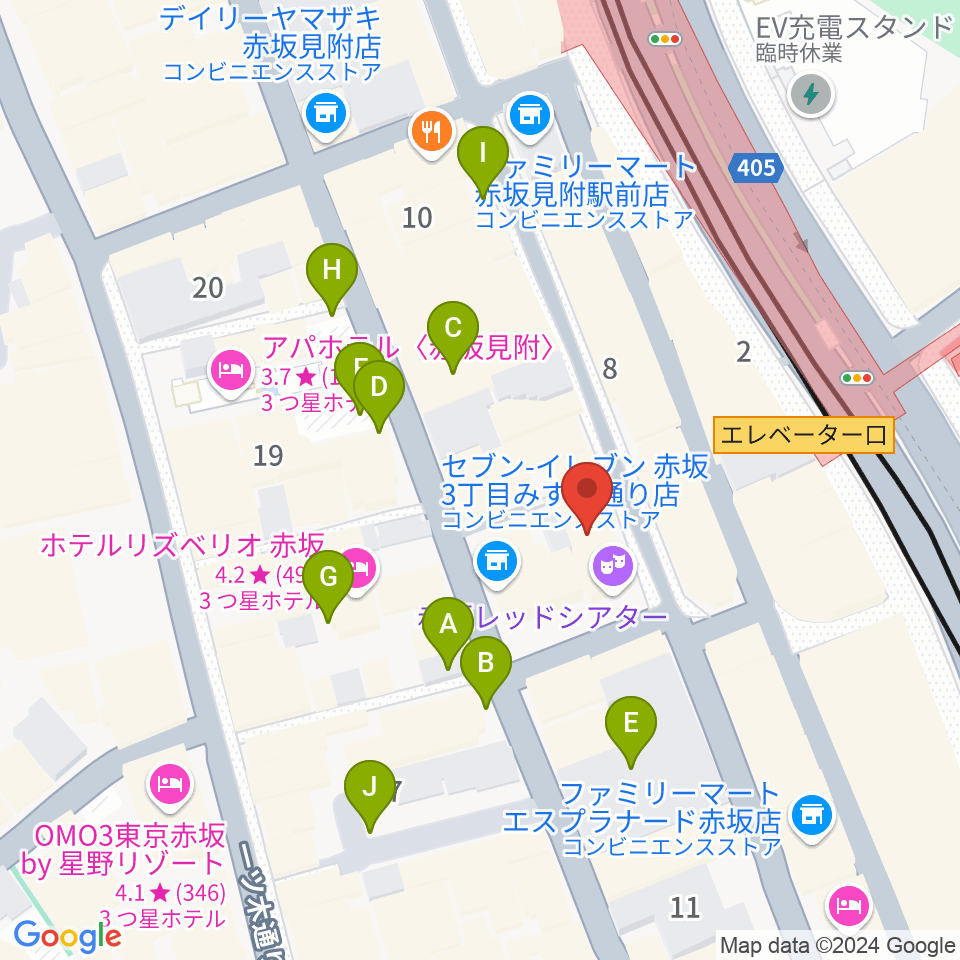 赤坂レッドシアター周辺の駐車場・コインパーキング一覧地図