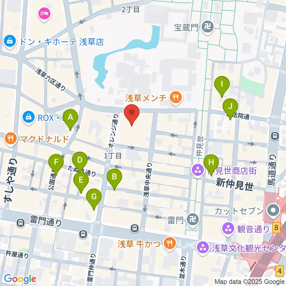 浅草公会堂周辺の駐車場・コインパーキング一覧地図