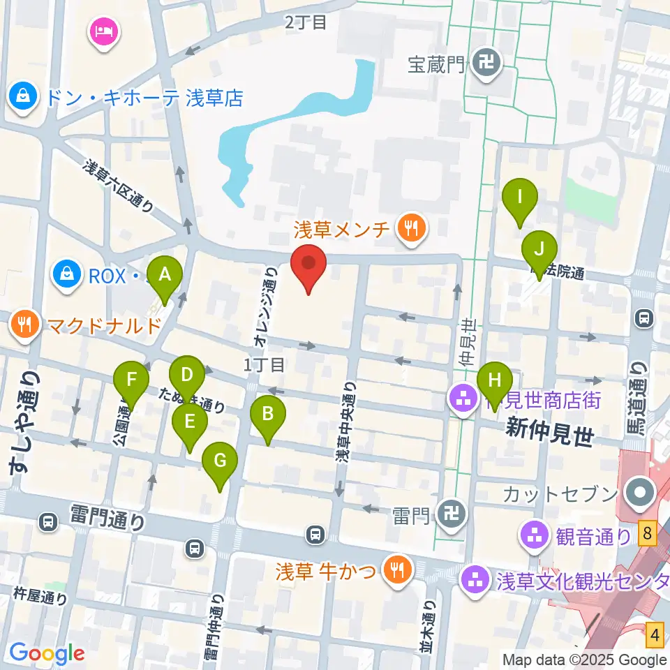 浅草公会堂周辺の駐車場・コインパーキング一覧地図
