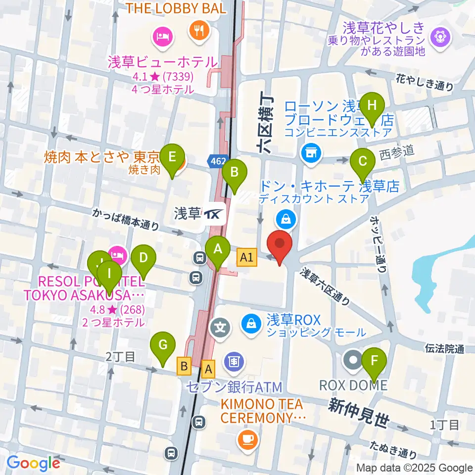 浅草東洋館周辺の駐車場・コインパーキング一覧地図