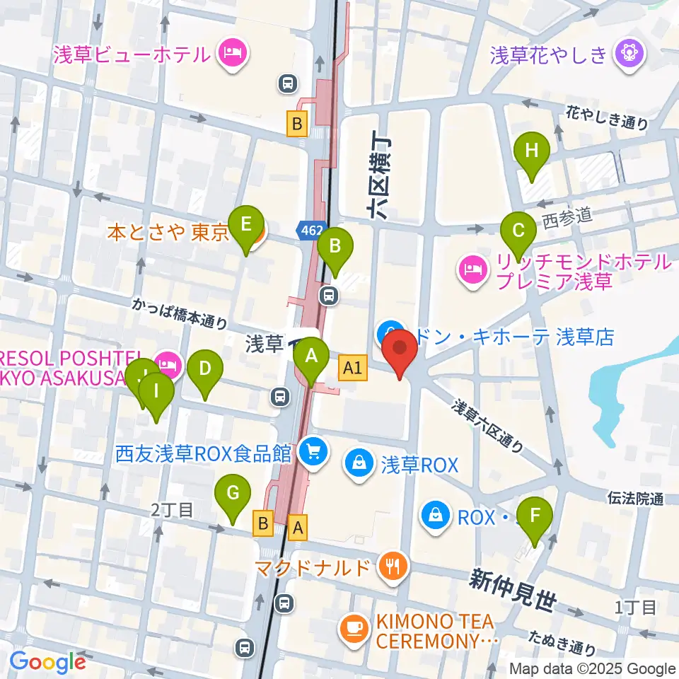 浅草東洋館周辺の駐車場・コインパーキング一覧地図