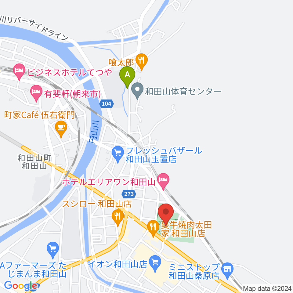 和田山ジュピターホール周辺の駐車場・コインパーキング一覧地図