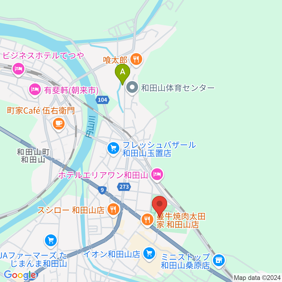 和田山ジュピターホール周辺の駐車場・コインパーキング一覧地図