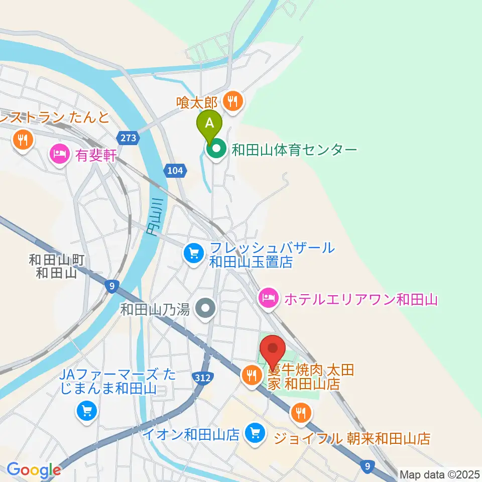 和田山ジュピターホール周辺の駐車場・コインパーキング一覧地図