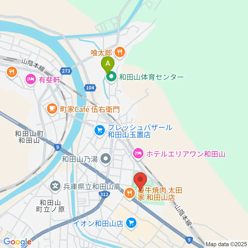 和田山ジュピターホール周辺の駐車場・コインパーキング一覧地図