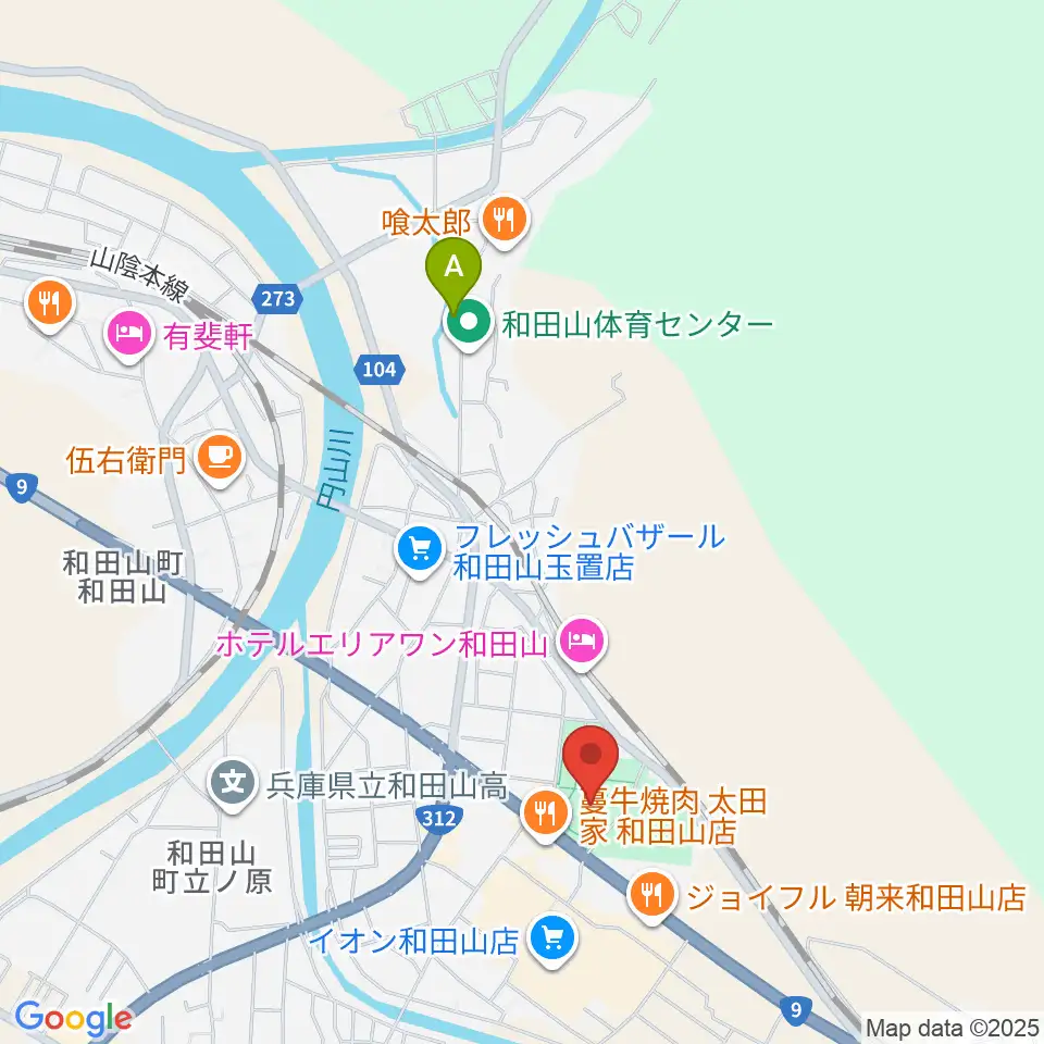 和田山ジュピターホール周辺の駐車場・コインパーキング一覧地図