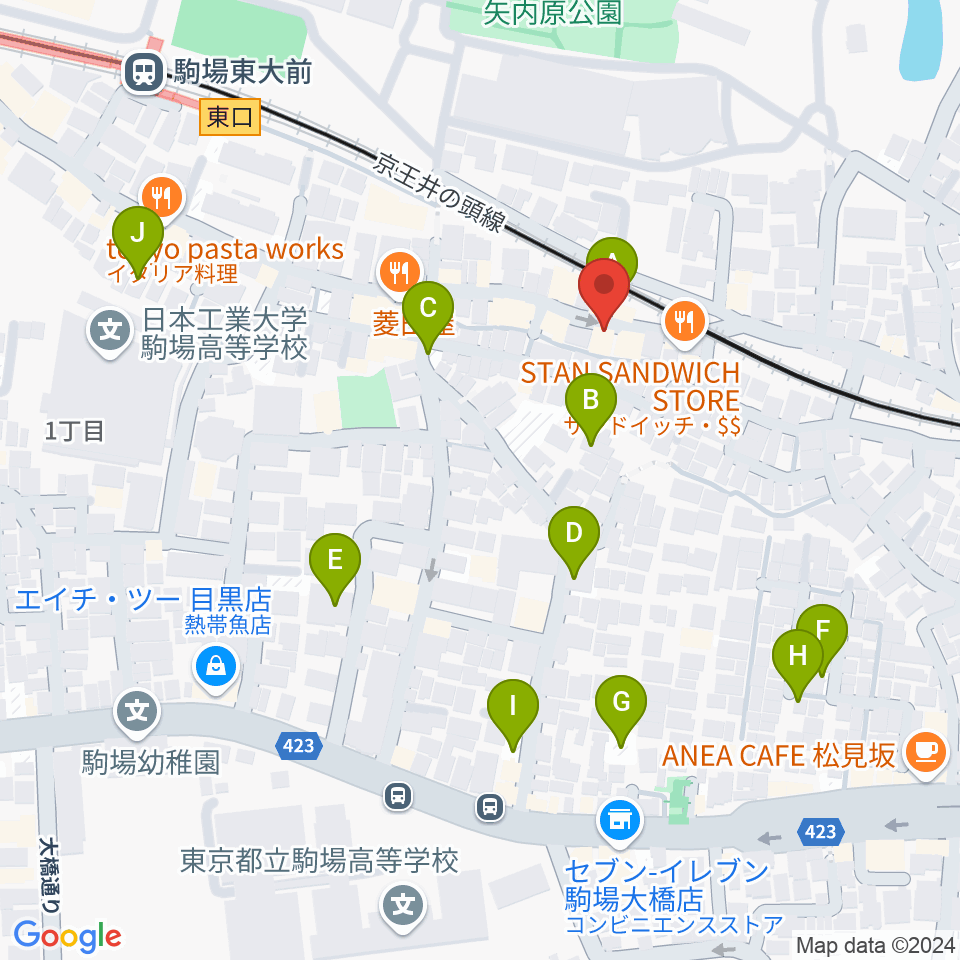 こまばアゴラ劇場周辺の駐車場・コインパーキング一覧地図