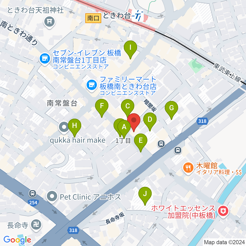 いけぶくろ楽器 ときわ台本店周辺の駐車場・コインパーキング一覧地図