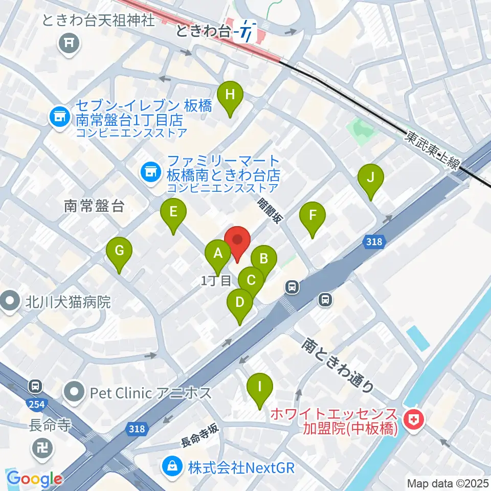 いけぶくろ楽器 ときわ台本店周辺の駐車場・コインパーキング一覧地図