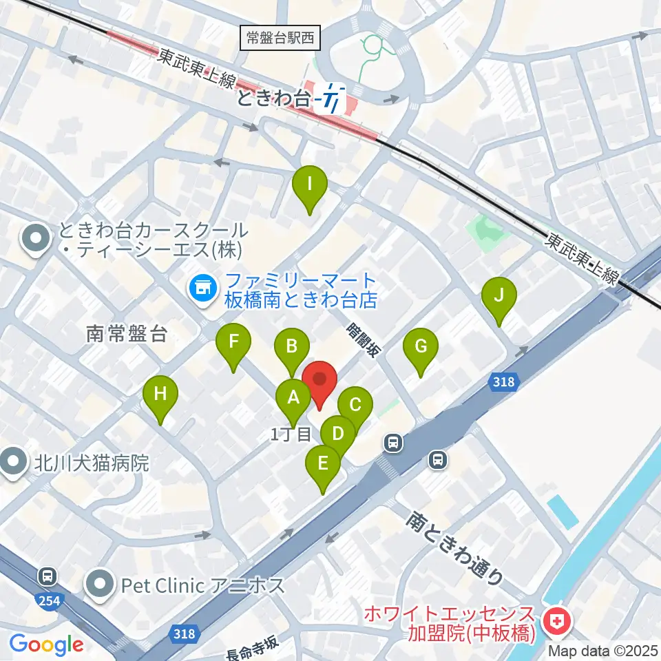 いけぶくろ楽器 ときわ台本店周辺の駐車場・コインパーキング一覧地図