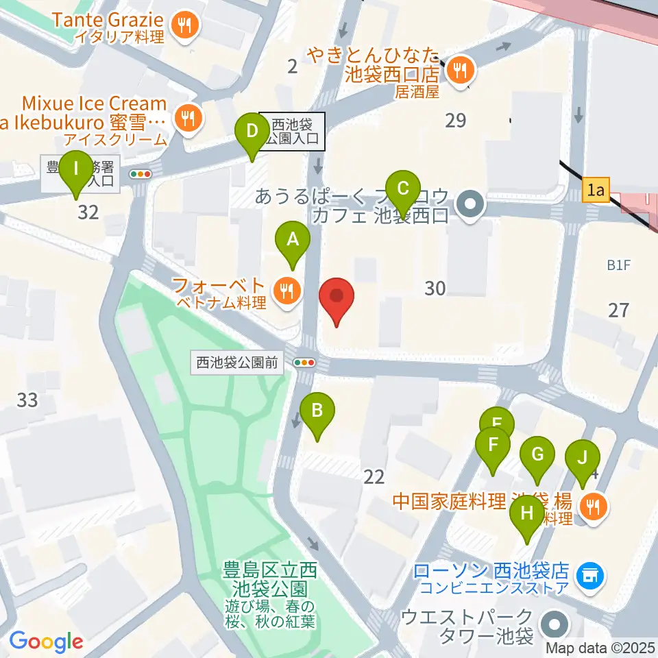 いけぶくろ楽器 池袋西口センター周辺の駐車場・コインパーキング一覧地図