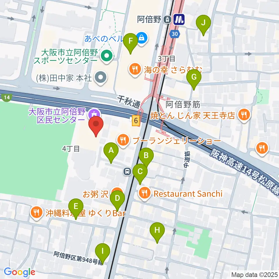 阿倍野区民センター周辺の駐車場・コインパーキング一覧地図