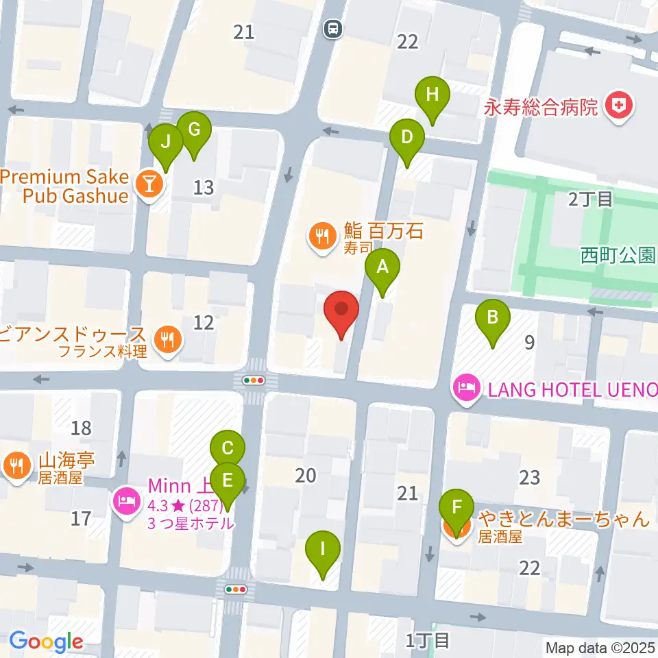 上野小劇場周辺の駐車場・コインパーキング一覧地図