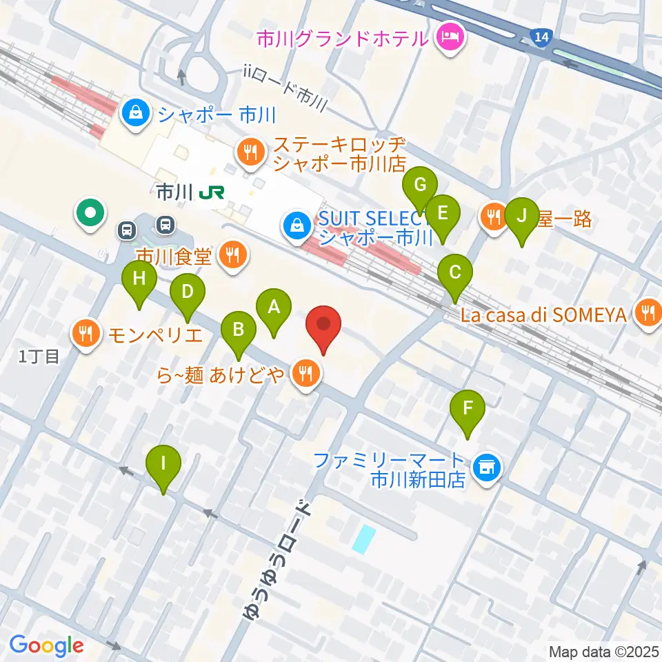 三陽楽器店 ヤマハ市川音楽センター周辺の駐車場・コインパーキング一覧地図