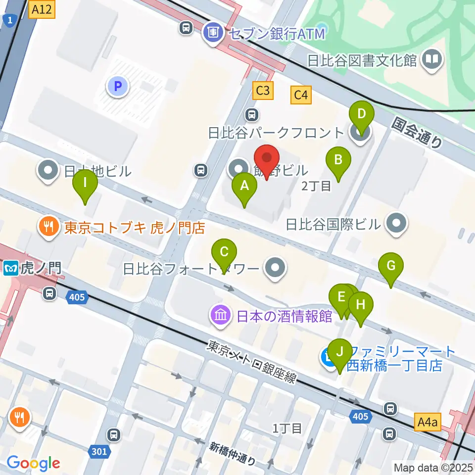 イイノホール周辺の駐車場・コインパーキング一覧地図